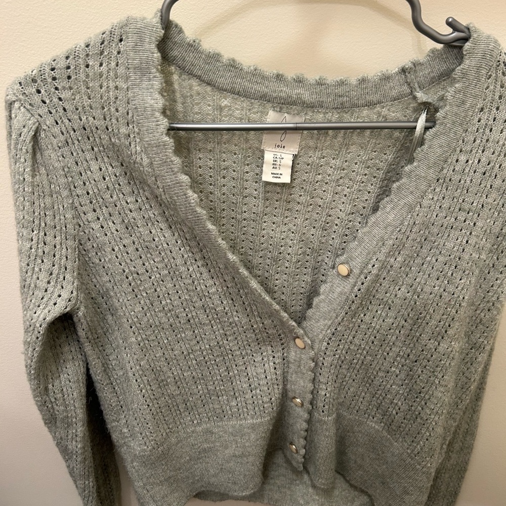 Joie Light Sage Green Knit Button Cardigan